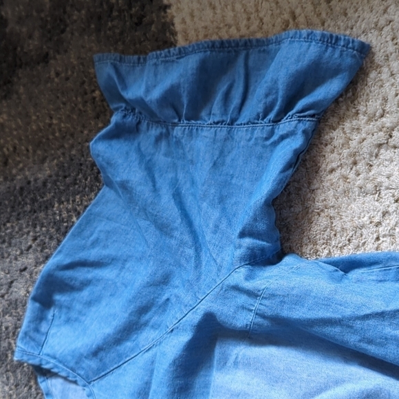 Justice Romper Girls Size 18 Chambray Blue ruffle - Picture 6 of 10